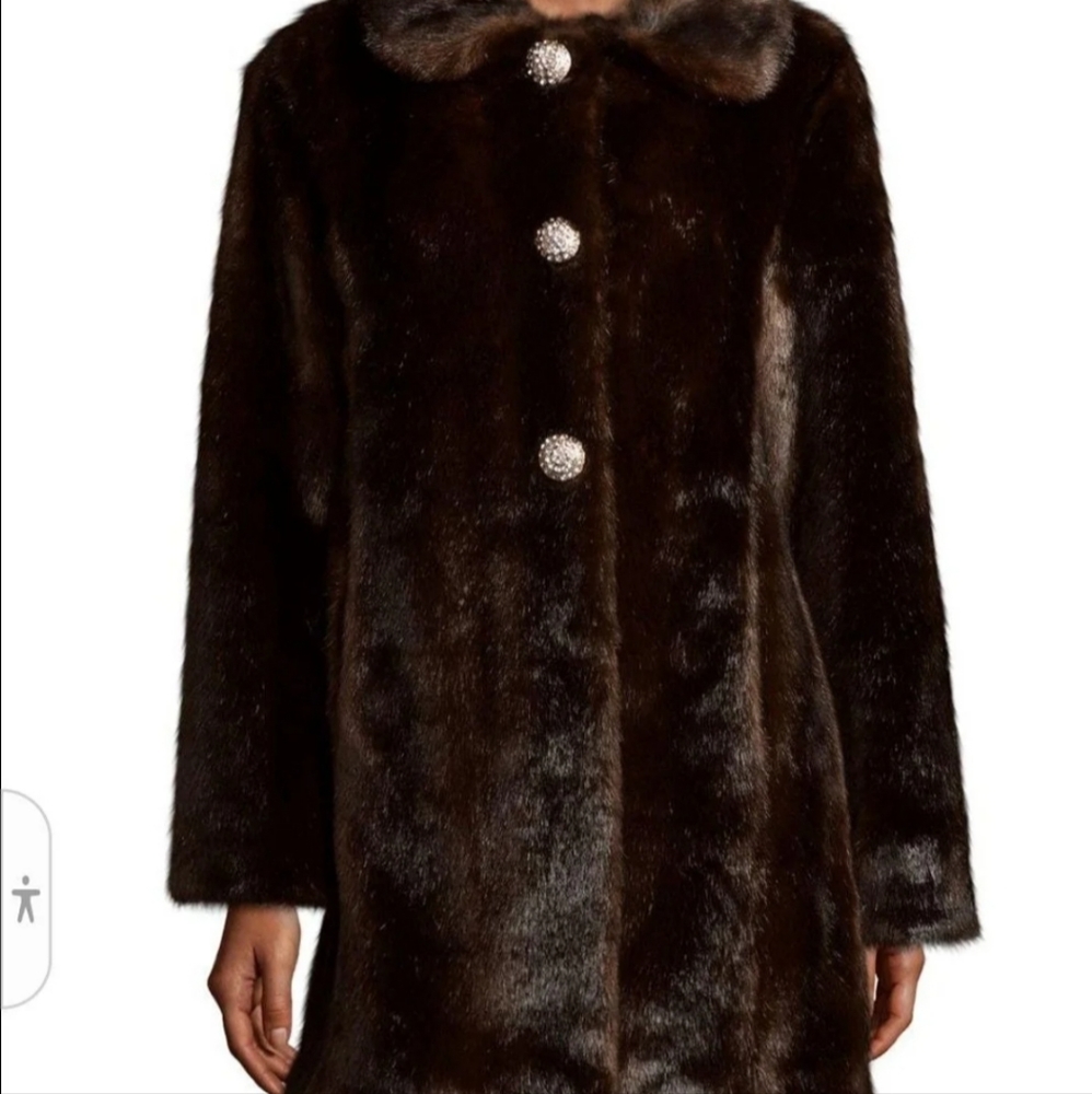 Kate spade faux fur coat for women size M